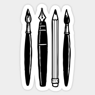 pencil pens vintage Sticker